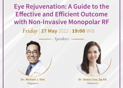 poster featuring dr kim for an eye rejuvenation talk