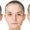 woman's aging face