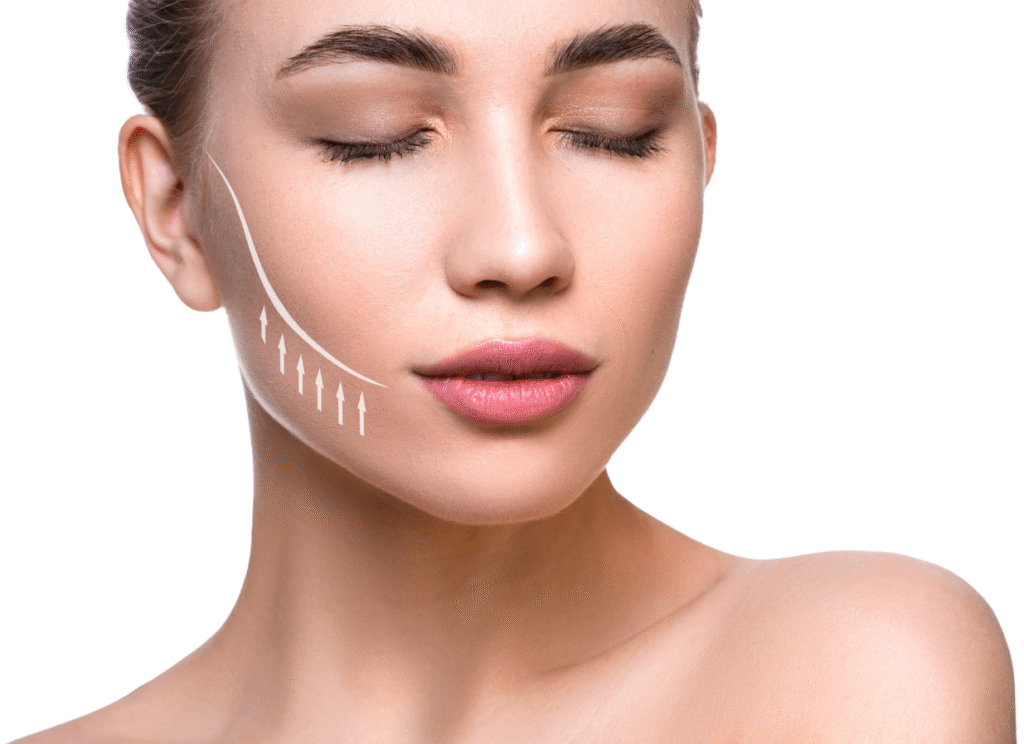woman showing skin lifting vertical