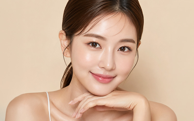 Young woman with healthy, glowing skin.