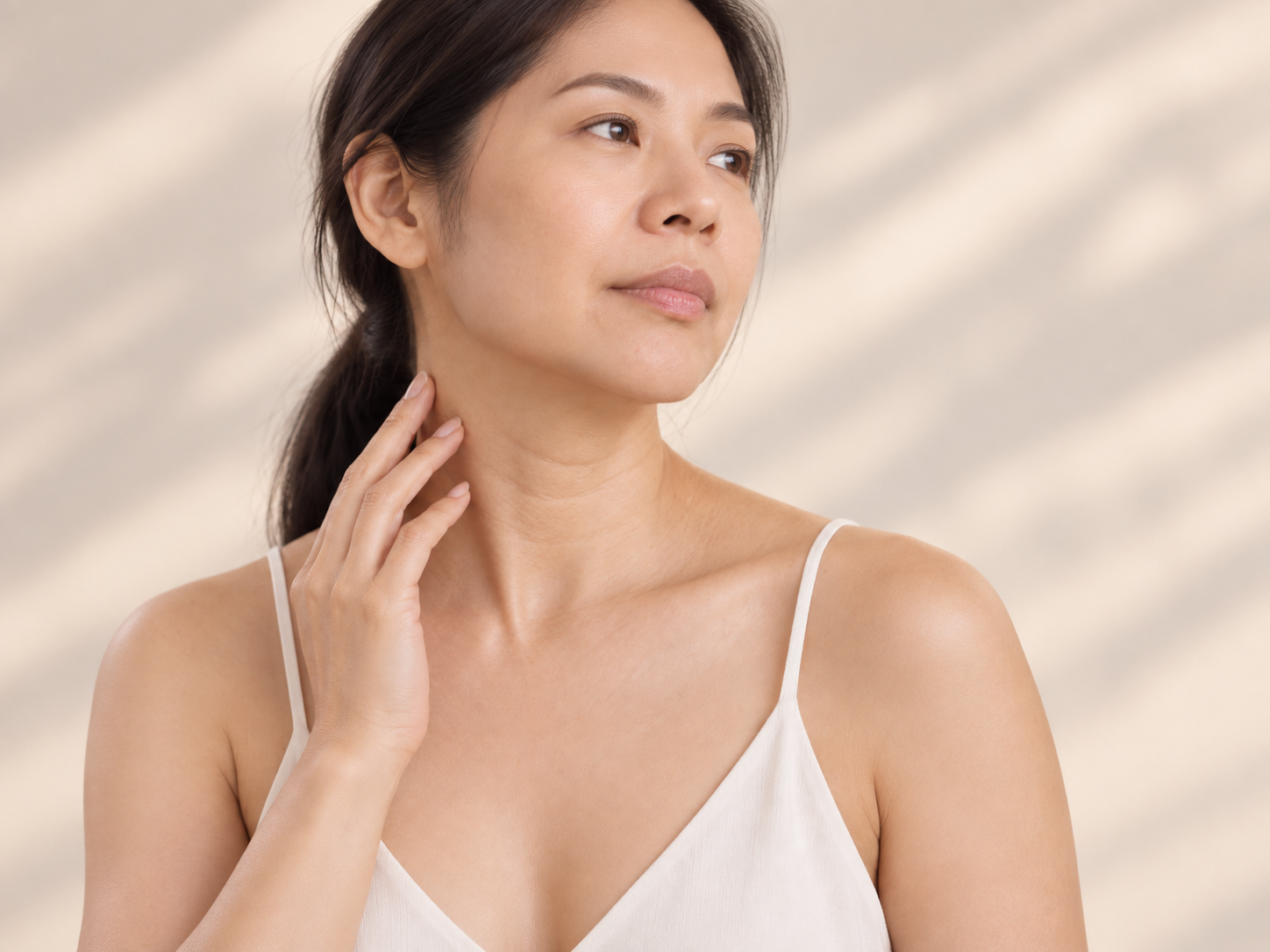 Asian woman with neck lines