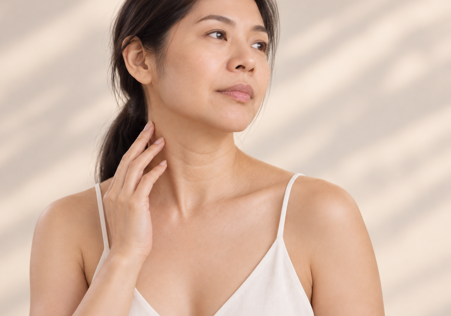 Asian woman with neck lines