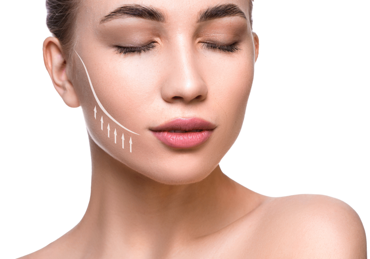 woman showing skin lifting vertical